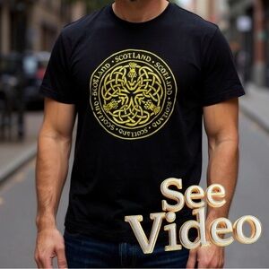 👛 (ANY 2/$15) GILDAN Blue  Short Sleeve Tee/ Celtic Knot: Scotland